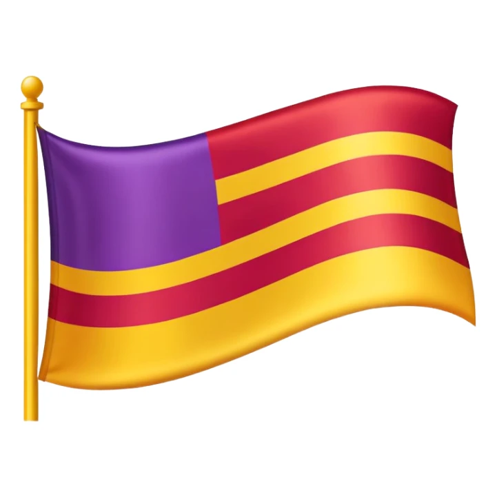 Flag with three horizontal bands - red, yellow, and violet sticker