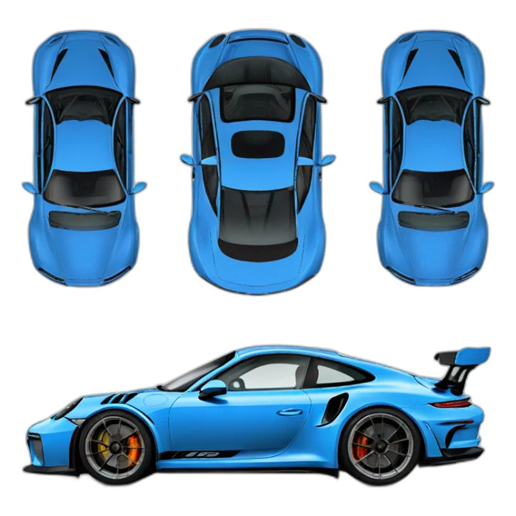 Porsche 992 gt3 rs bleu sticker