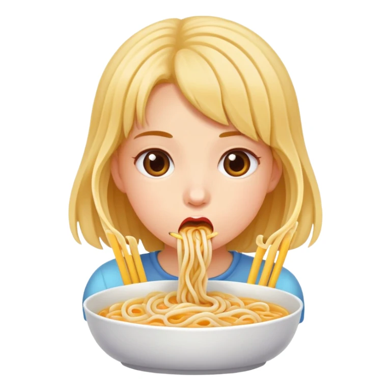 Girl slurping sticker