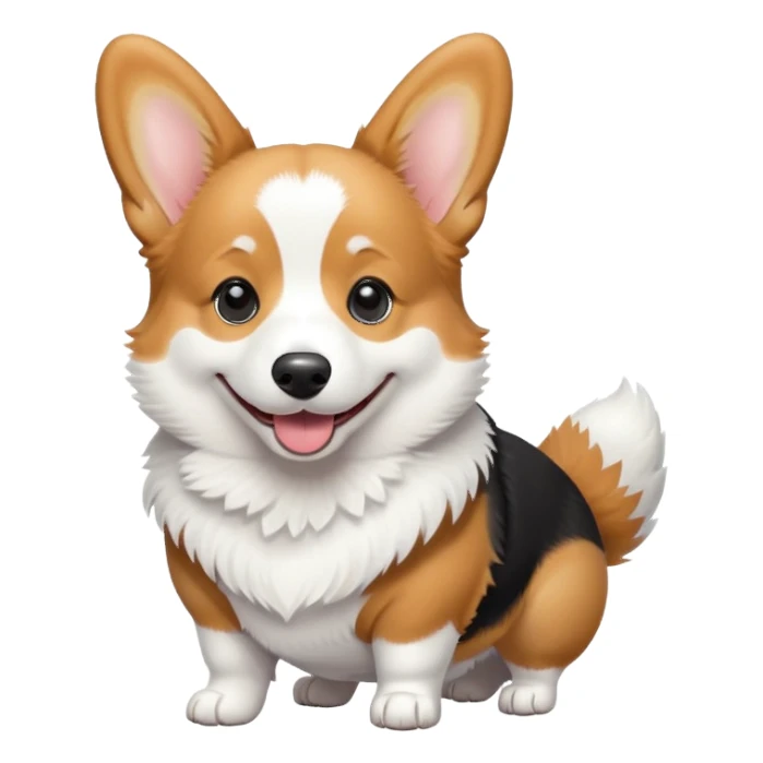 Black and white corgi sticker