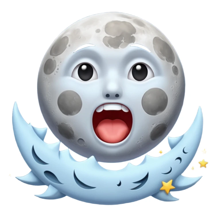moon screaming silently while stars scatter sticker