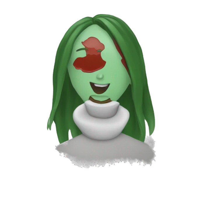 девушка с зелеными глазами и красными длинными волосами  sticker