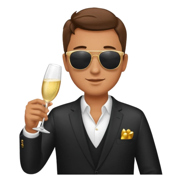 man with sampine bottle sticker