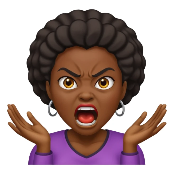 angry shouting black woman sticker