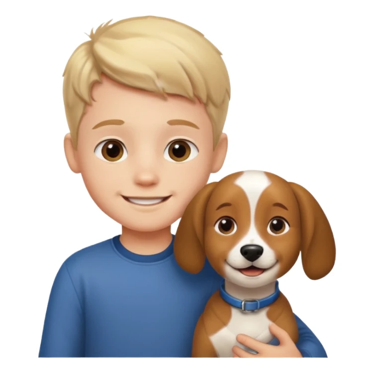 Little boy and dog sticker
