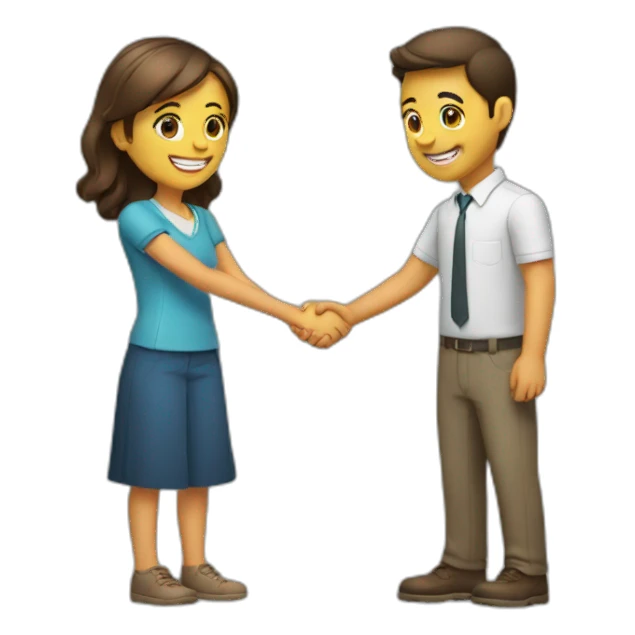 GUY AND GIRL SHAKING HANDS sticker