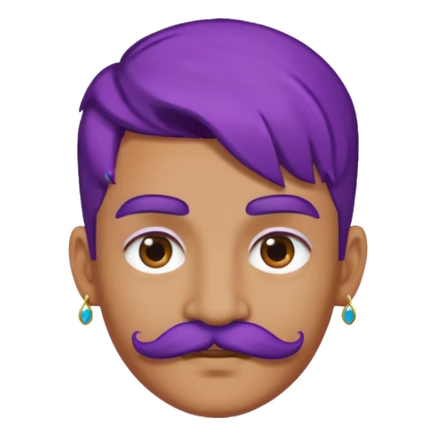 mustached purple haired earringed sticker