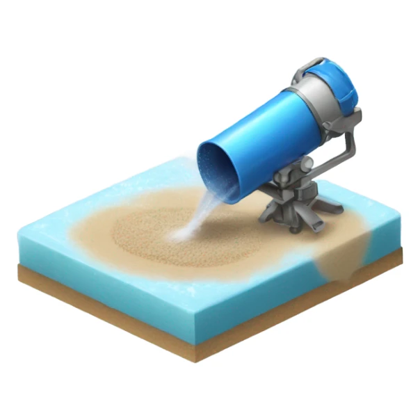 sprinkler shooting sand onto ice sticker