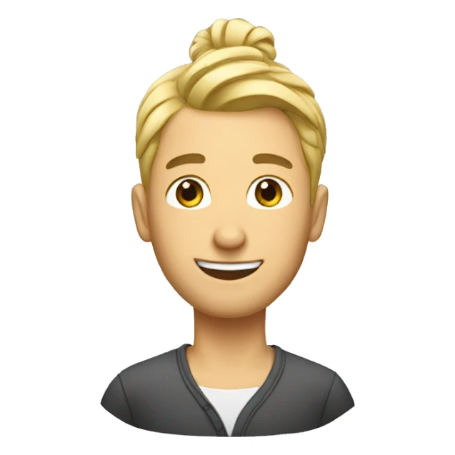 create a blond man with a bun sticker