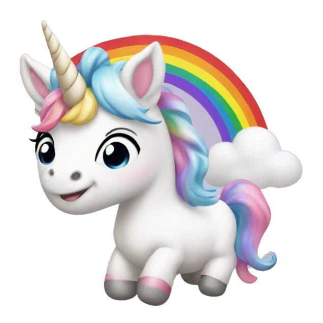 Baby Unicorn on a rainbow  sticker