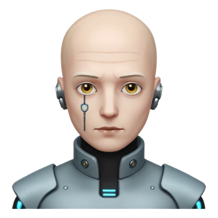 cyberpunk man whihout hair sticker