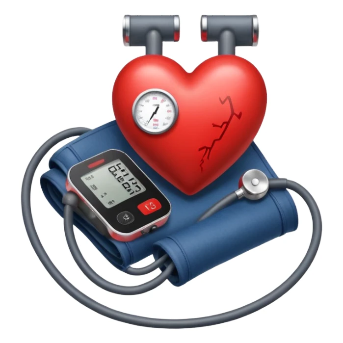 heart with blood pressure cuff sticker