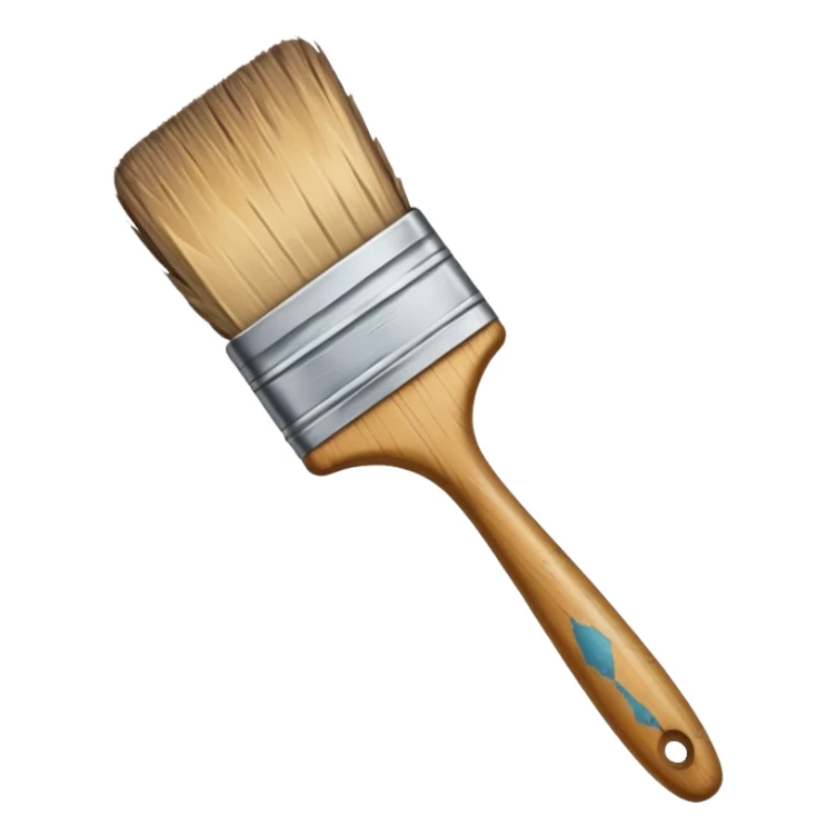 create an old art paintbrush with scretches on it sticker