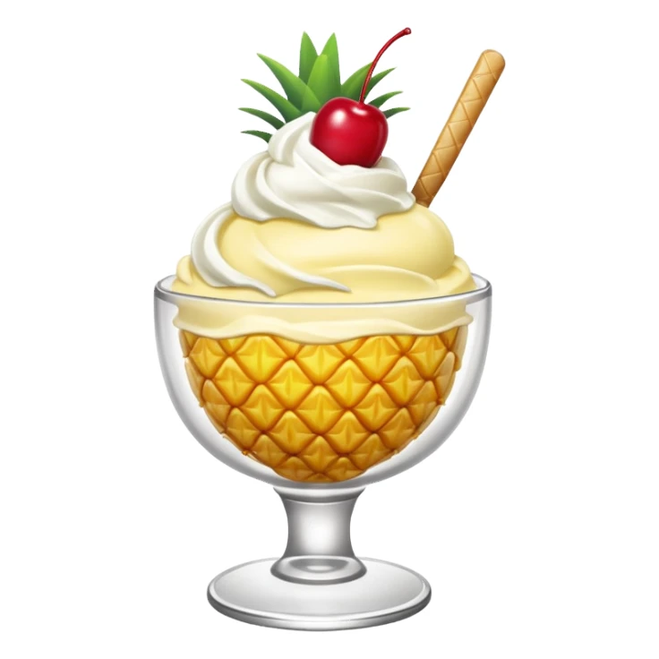 Pineapple ice cream sundae sticker