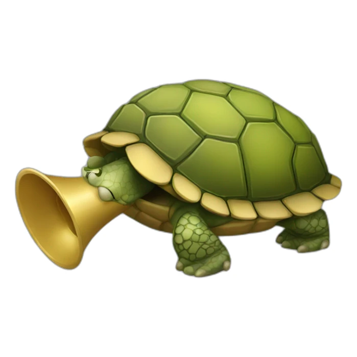 Tortue avec un tuba sticker