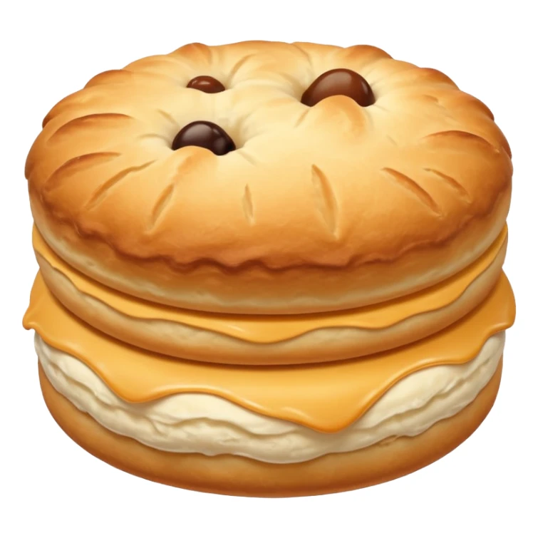 plain extra fluffy round biscuit, soft and airy sticker