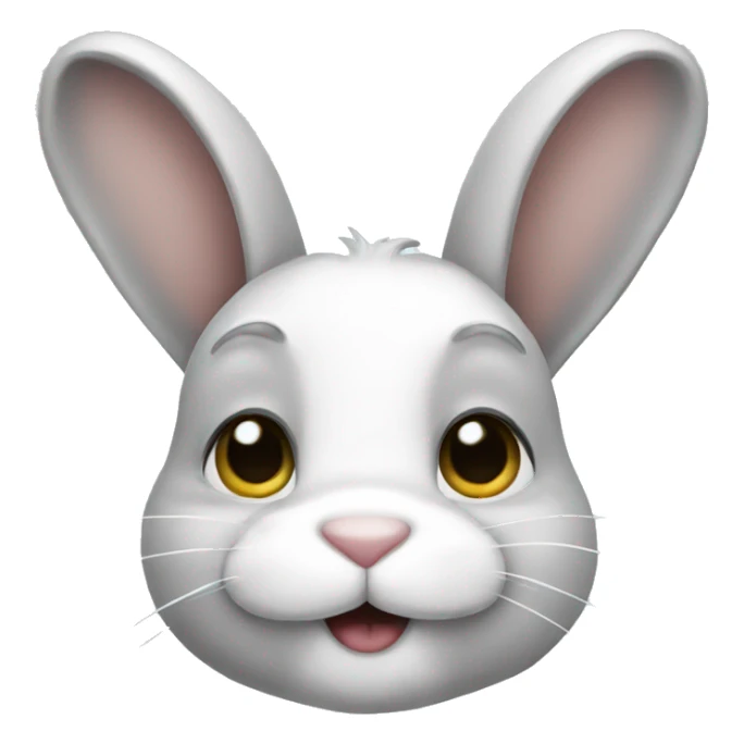 White grey bunny  sticker