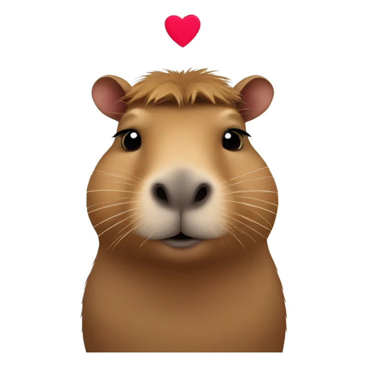 Capybara with a heart sticker