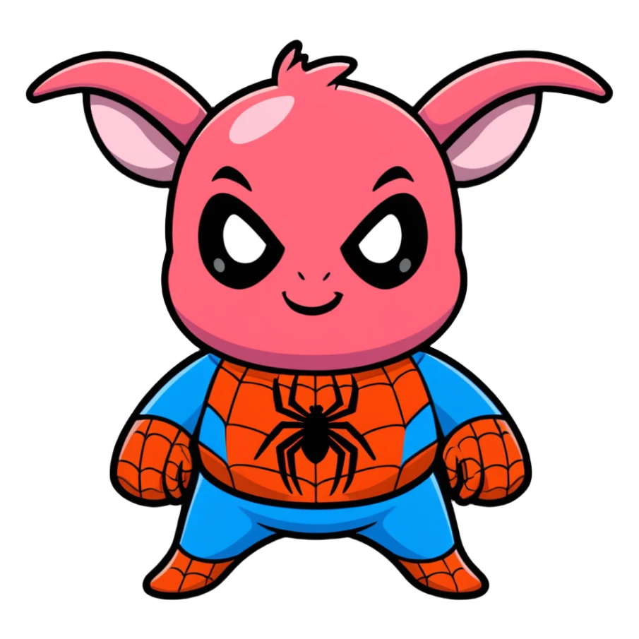 Spider-Ham face, cartoon style, bold colors sticker