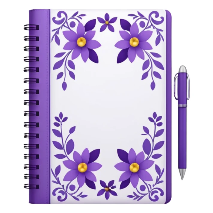 journal white and purple sticker