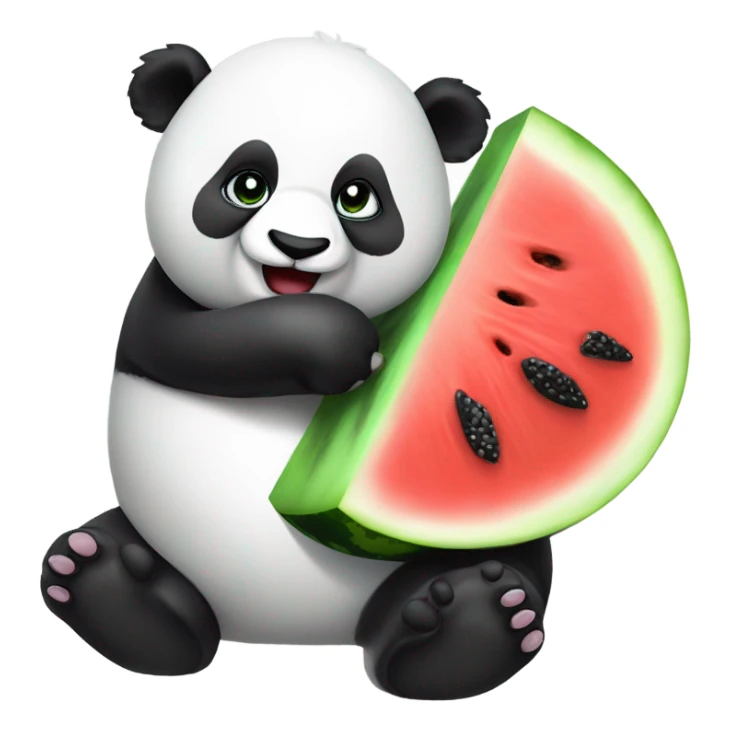 Panda eating watermelon sticker