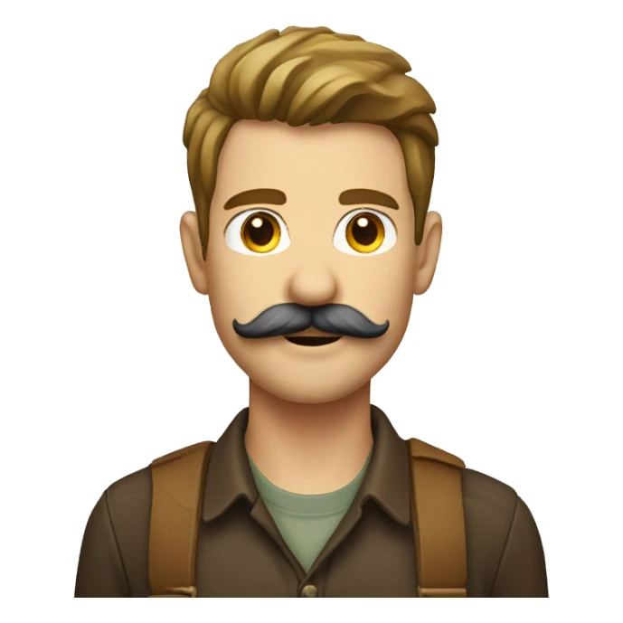 forester with mustache on upper lip only sticker