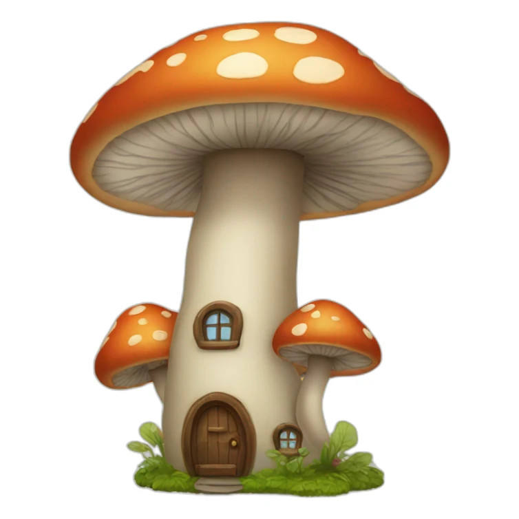 mushroom house sticker