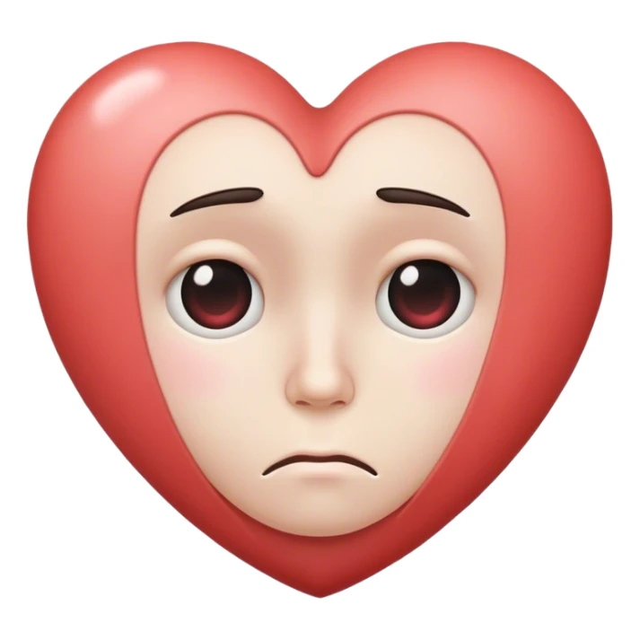corazon con una cara triste sticker
