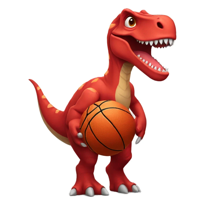 red dinosaur with basketball sticker
