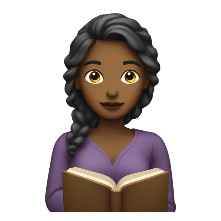 woman with a book sticker