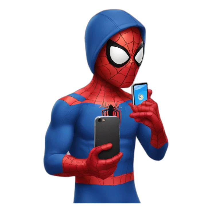 spiderman holding a phone sticker