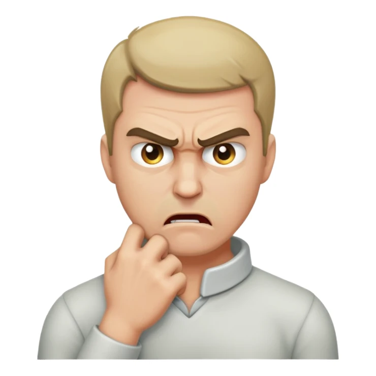 Angry guy holding his neck sticker