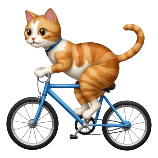 Cat on a bike sticker