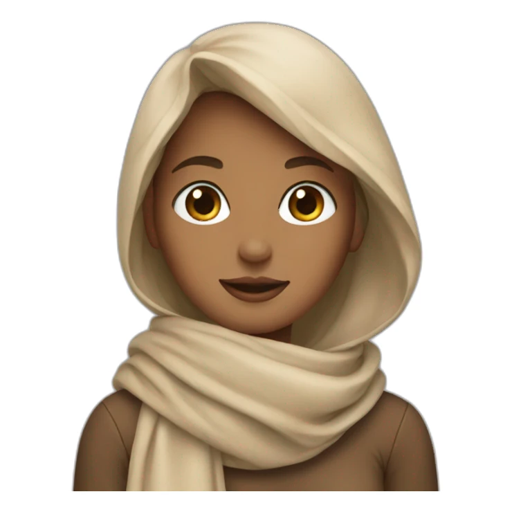 girl with beige scarf sticker