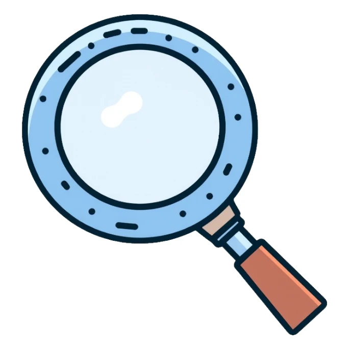 magnifying glass sticker