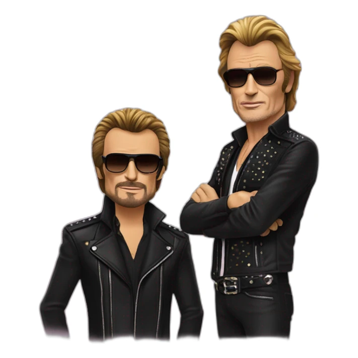 johnny hallyday et Benoit Bussiere sticker