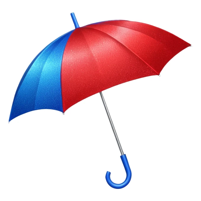glitter red and blue umbrella sticker