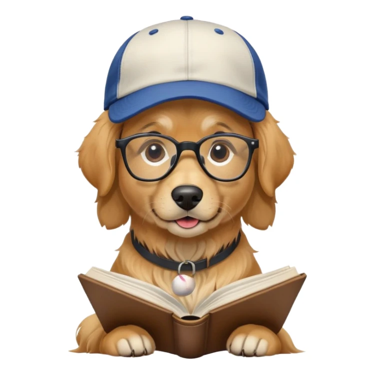 Bookish dog yankee fan sticker