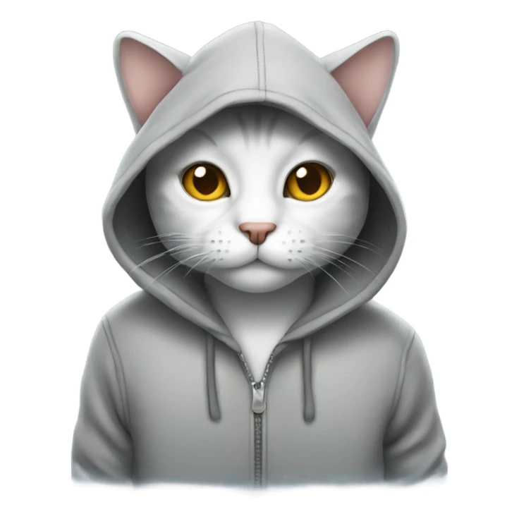 A cat wearing a hoodie sticker