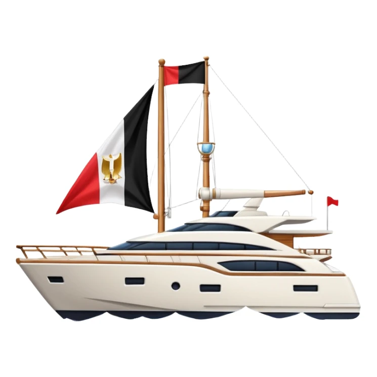 yacht with Egyptian small flag sticker