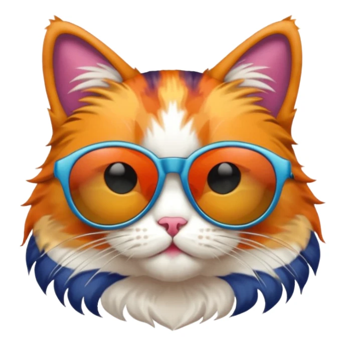 A cat wearing sunglasses sticker