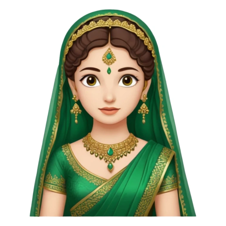 bride in mehendi Ceremony in green saree standing sticker