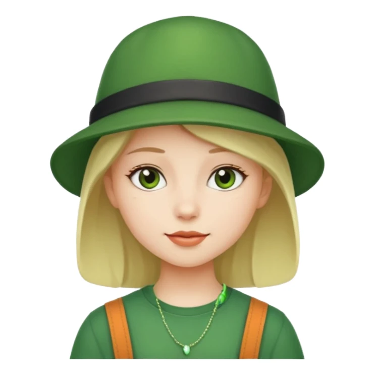 girl with green hat sticker