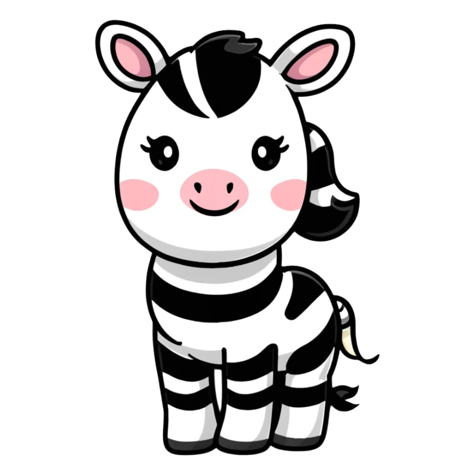 cute cartoon zebra sticker