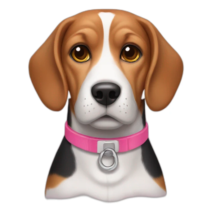 Beagle with pink collar sticker