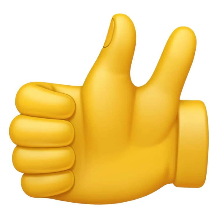 Thumbs up emoji but the thumb is tiny sticker
