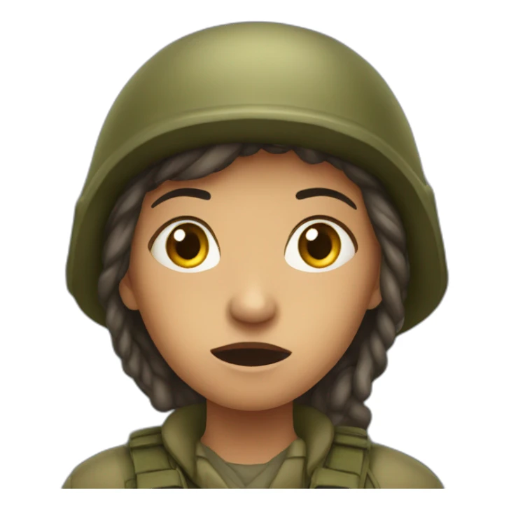 Scared Woman going to war sticker