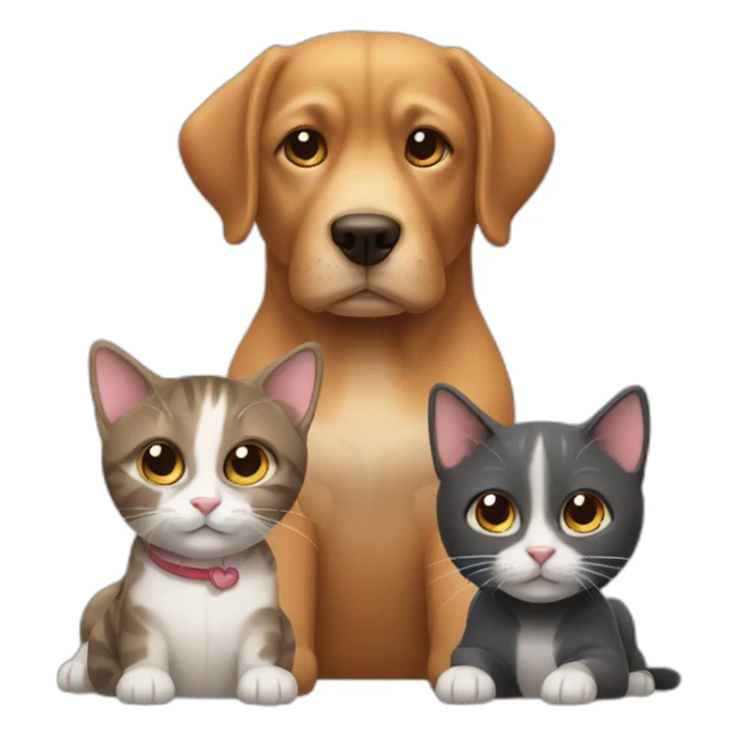 2 dogs and 1 cat sticker