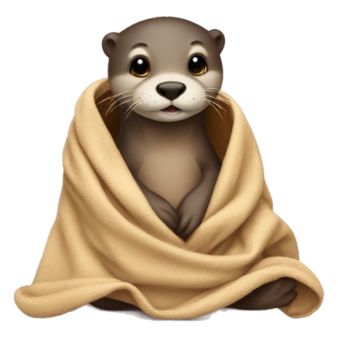 Otter with blanket sticker