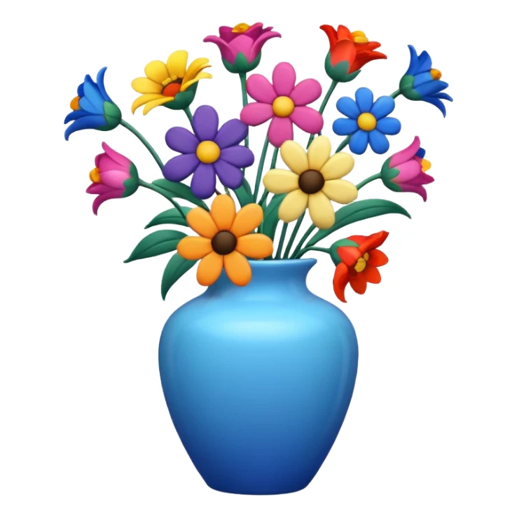 Flowers in a blue vase sticker